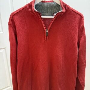 Oscar de la Renta Red 1/4 Zip Sweater